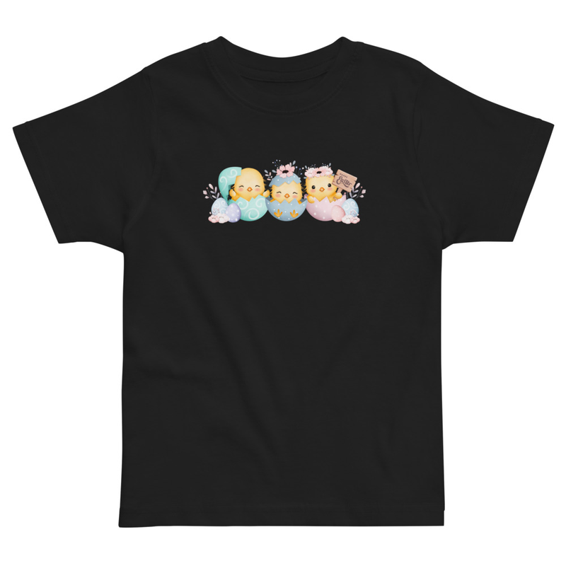 Easter Baby Chicks Holding Sign Toddler Tee