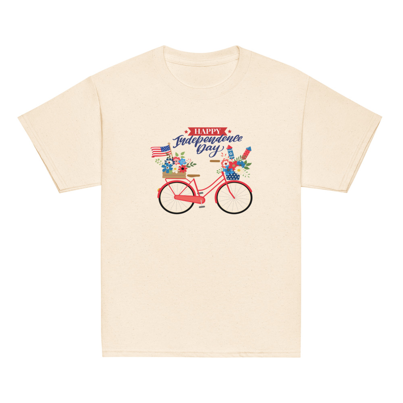 Independence Bike with Flowers Youth Tee
