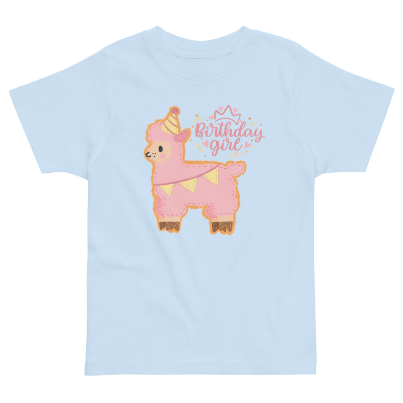 Birthday Girl Llama Toddler Tee