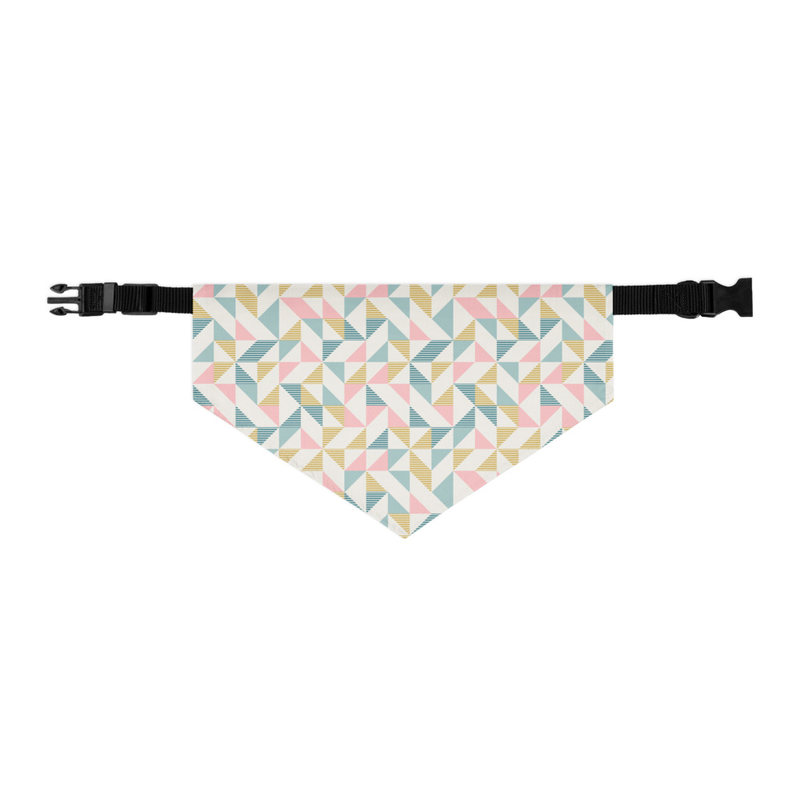 Geometric Colorful Triangles Pattern Pet Bandana Collar