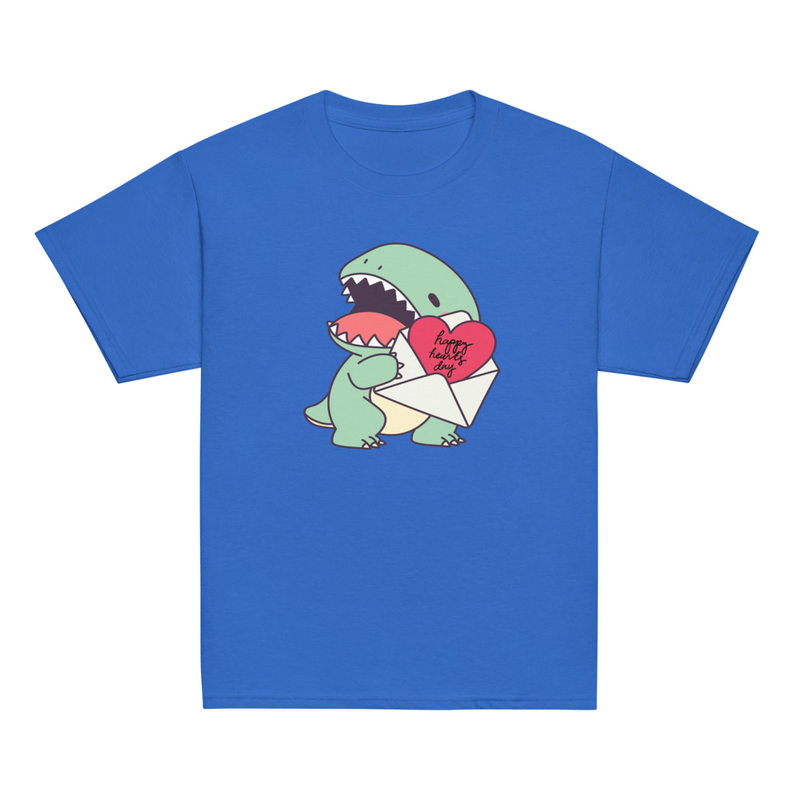 Valentine's Dino Happy Hearts Day Youth Tee