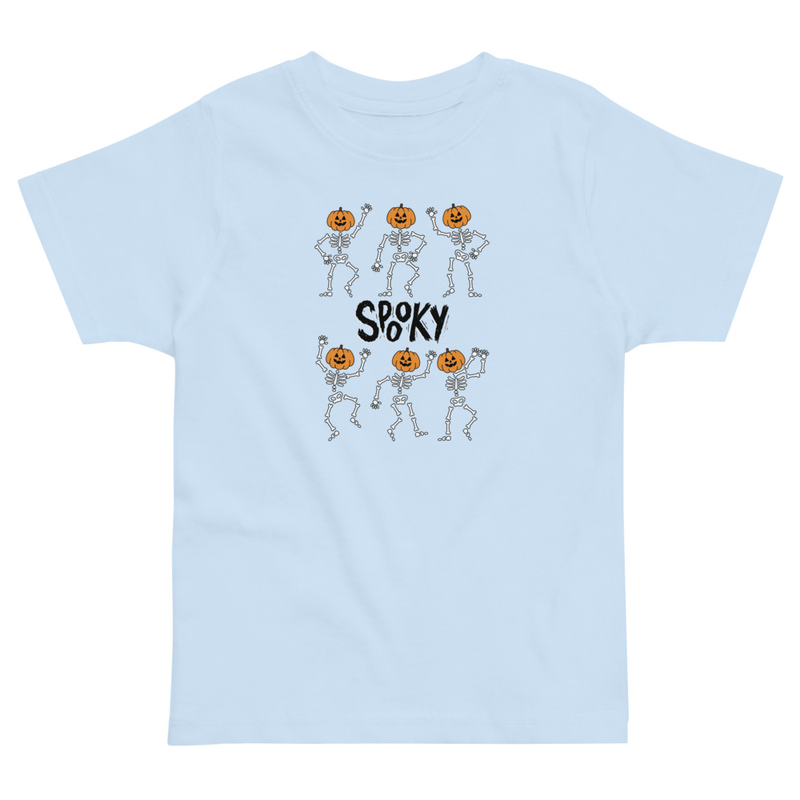 Halloween Spooky Pumpkin Head Skeletons Toddler Tee