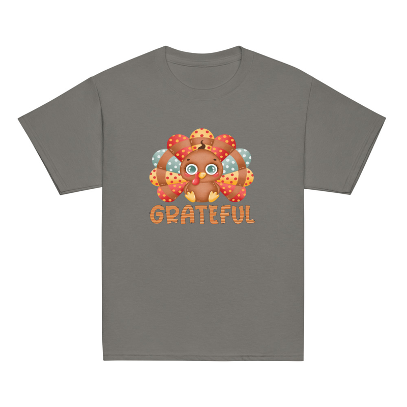 Thanksgiving Grateful Cute Turkey Youth Tee