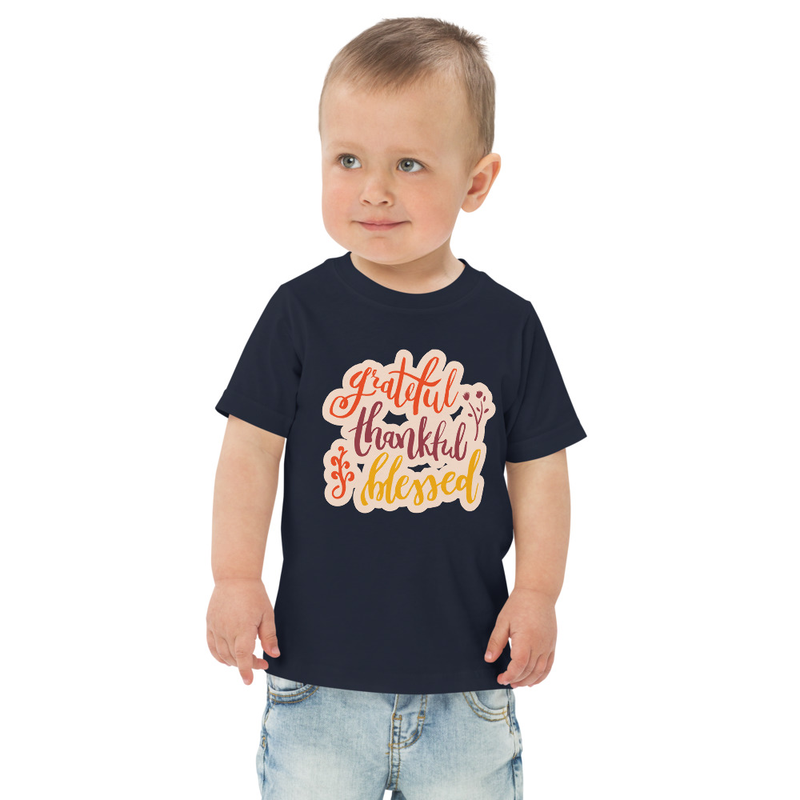 Thanksgiving Grateful Thankful Blessed Toddler Tee