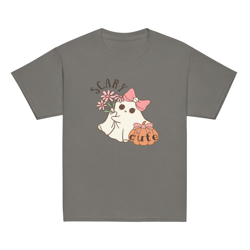 Halloween Scary Cute Ghost with Bow Youth Tee