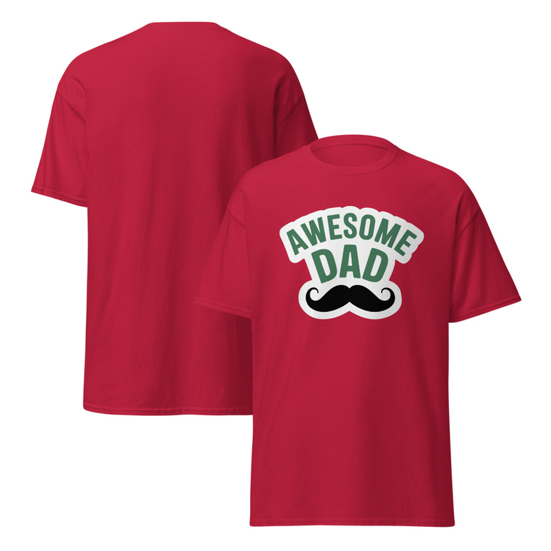 Awesome Dad Mustache Adult Unisex Tee