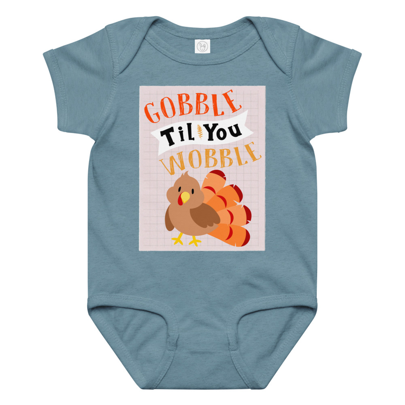 Thanksgiving Gobble Til You Wobble Baby Bodysuit