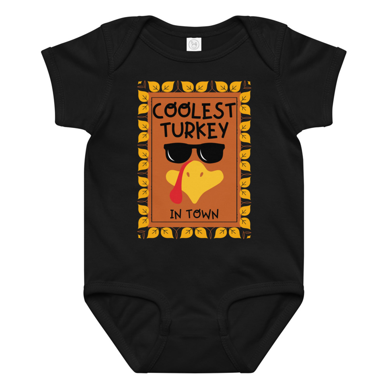 Thanksgiving Coolest Turkey in Town Baby Bodysuit