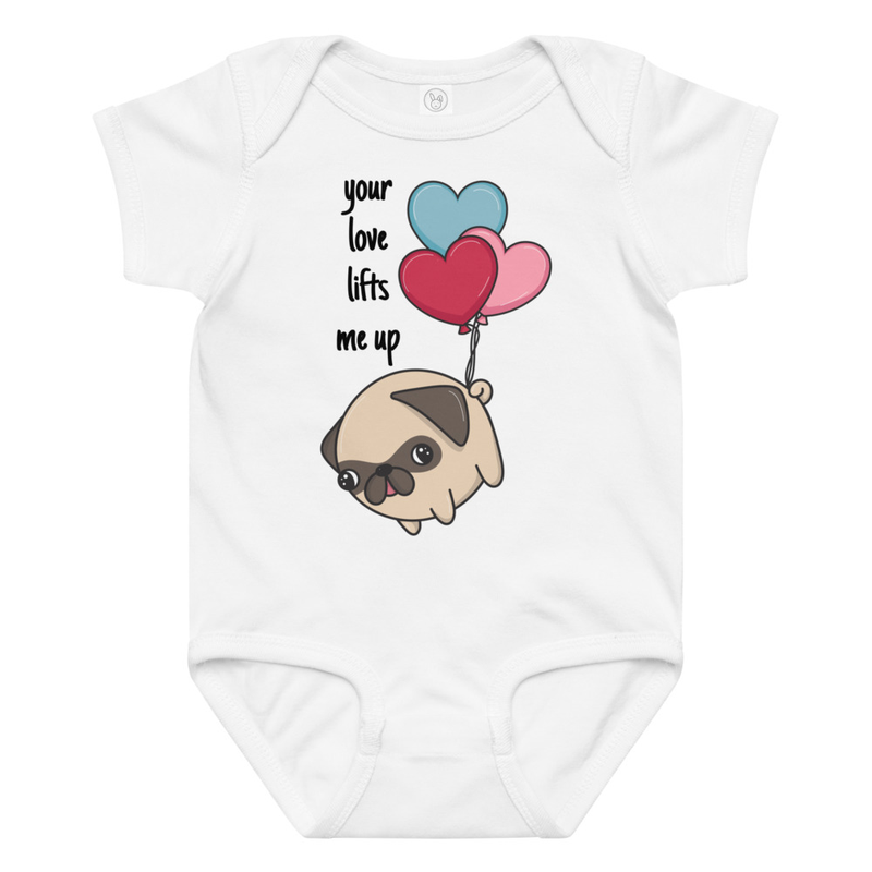 Valentine's Your Love Lifts Me Up Baby Bodysuit
