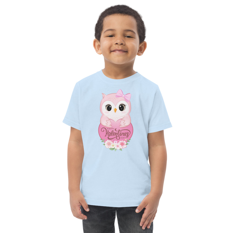 Valentine's Owl with Heart Toddler Tee