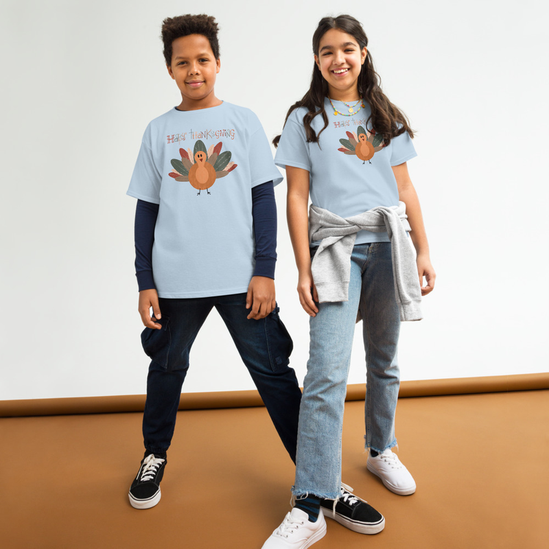 Thanksgiving Happy Thanksgiving Fall Color Turkey Youth Tee