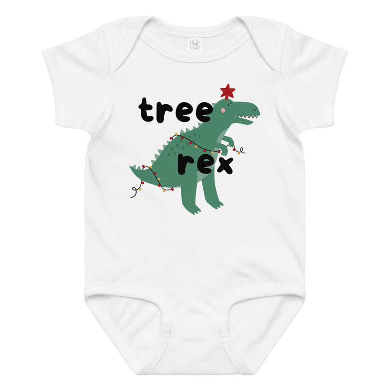 Christmas Tree Rex Baby Bodysuit