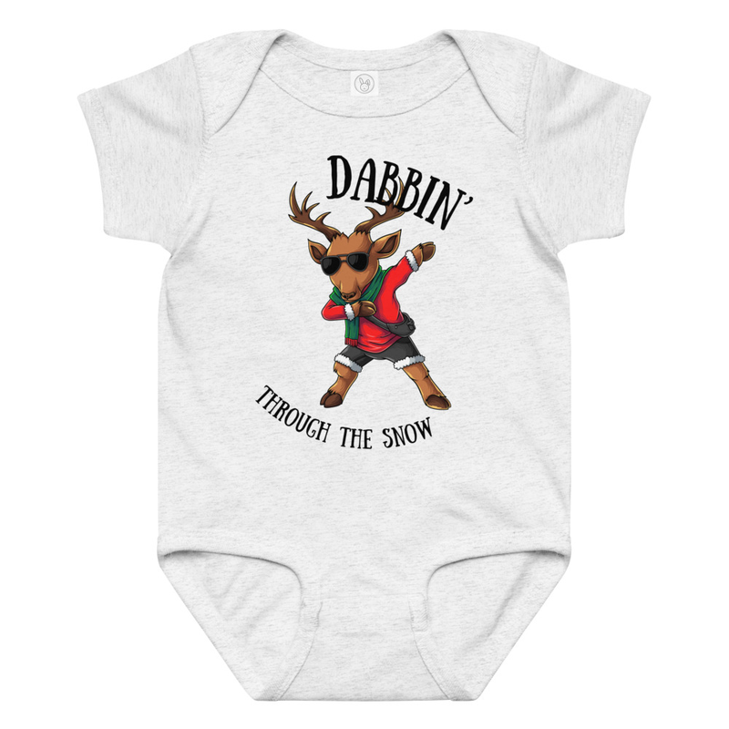 Christmas Dabbin' Through the Snow Baby Bodysuit