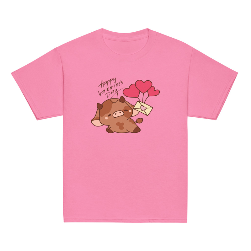 Valentine's Cow with Love Letter Youth Tee
