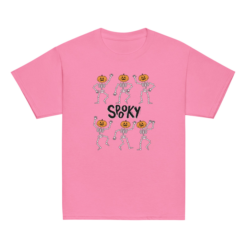 Halloween Spooky Pumpkin Head Skeletons Youth Tee