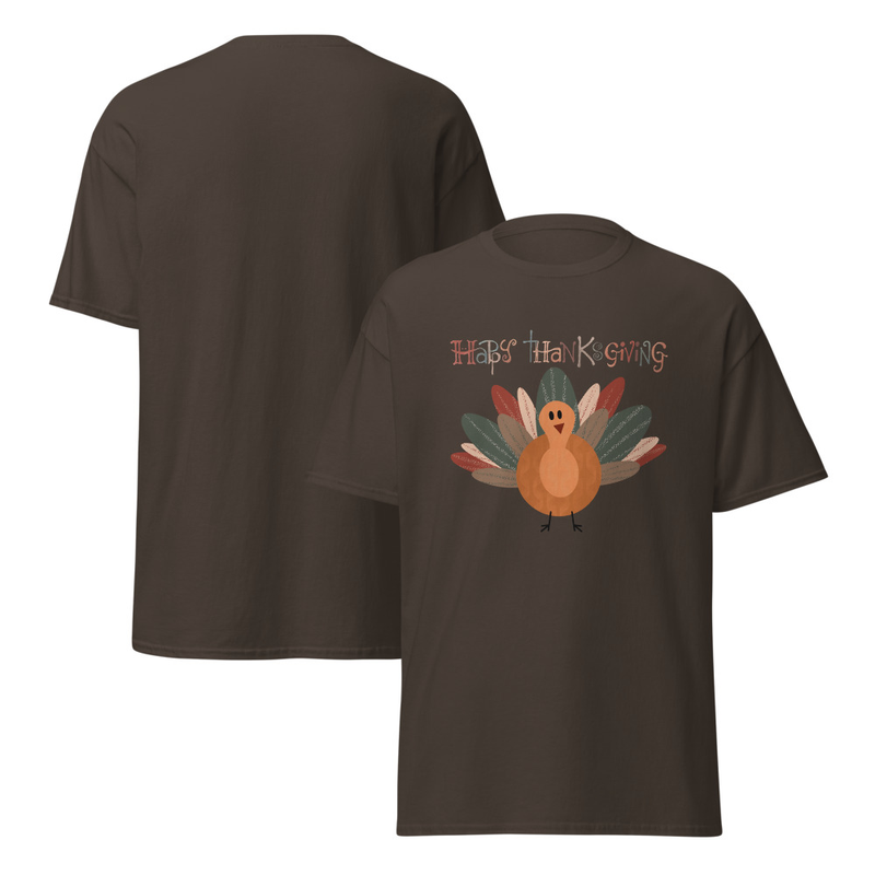 Thanksgiving Happy Thanksgiving Fall Color Turkey Adult Unisex Tee