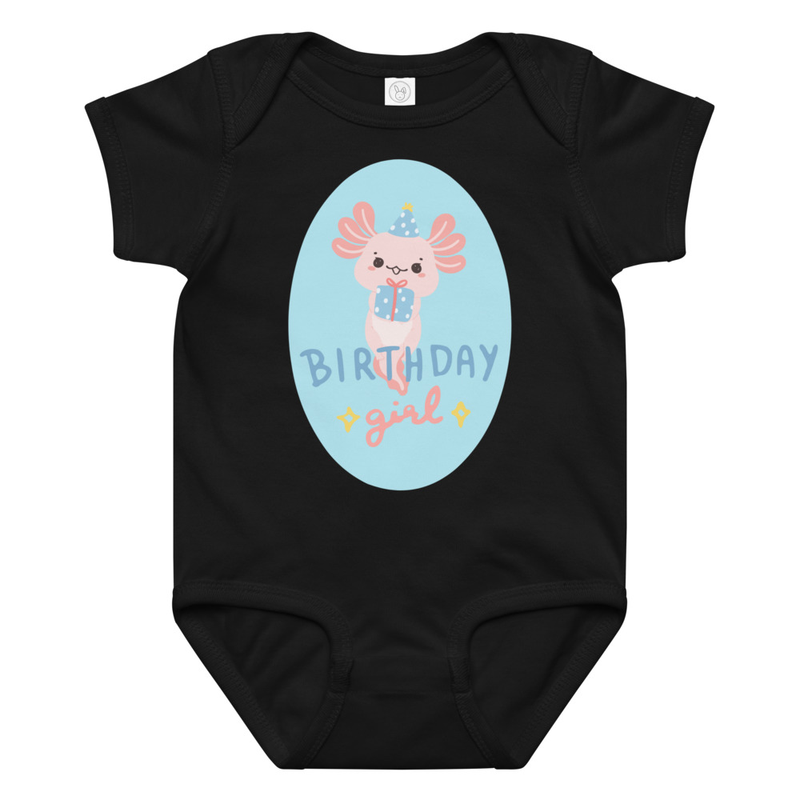 Birthday Girl Axalotl Baby Bodysuit