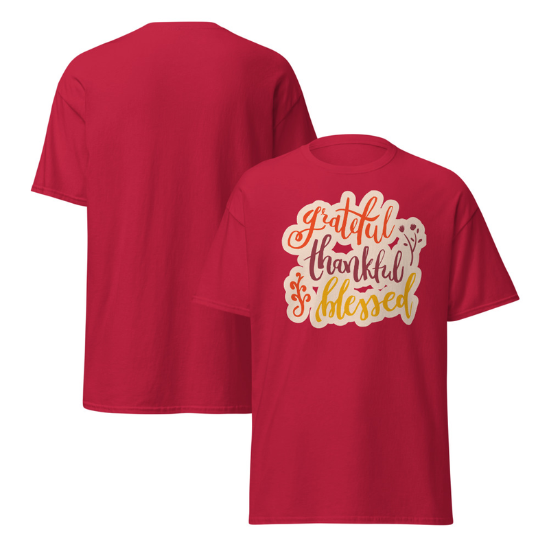 Thanksgiving Grateful Thankful Blessed Adult Unisex Tee