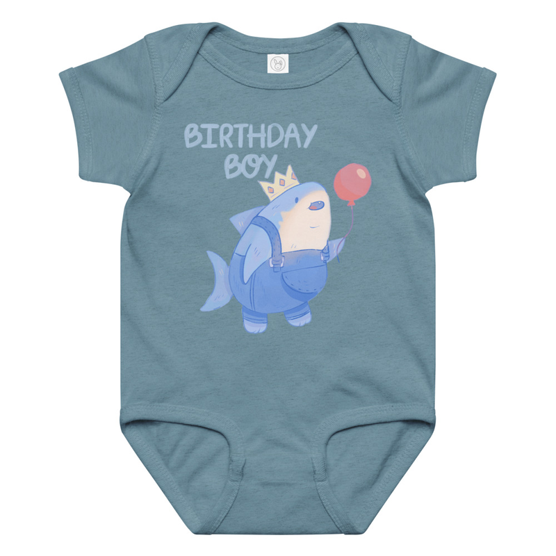 Birthday Boy Shark Baby Bodysuit
