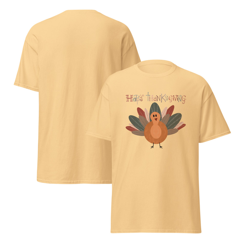 Thanksgiving Happy Thanksgiving Fall Color Turkey Adult Unisex Tee