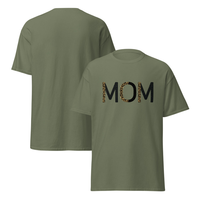 Mom Leopard Sparkle Adult Unisex Tee
