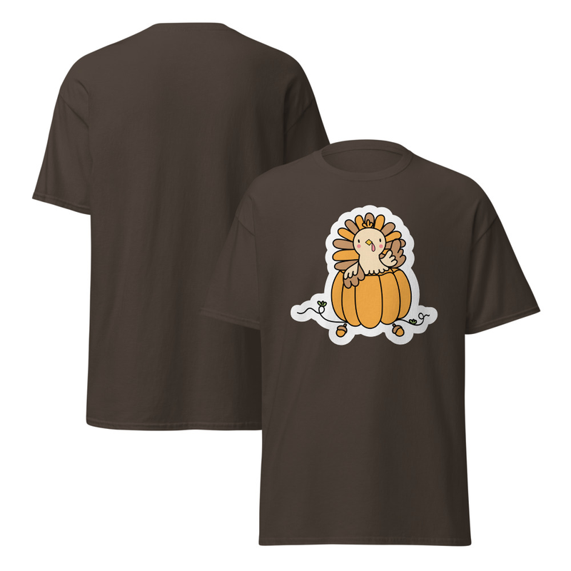 Thanksgiving Turkey in a Pumpkin Adult Unisex Tee