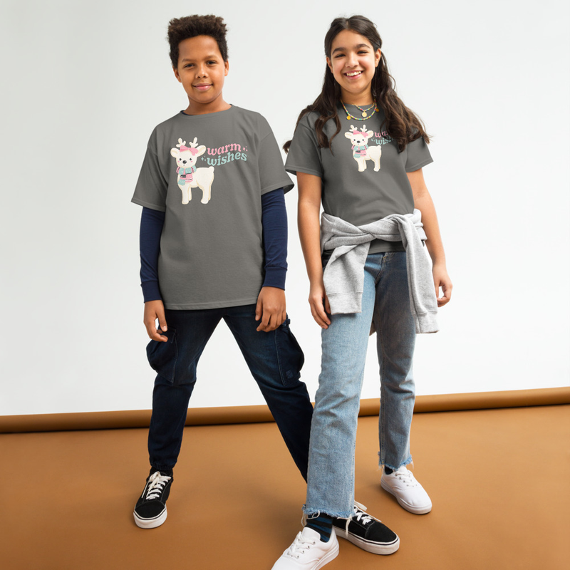 Christmas Warm Wishes Reindeer Youth Tee