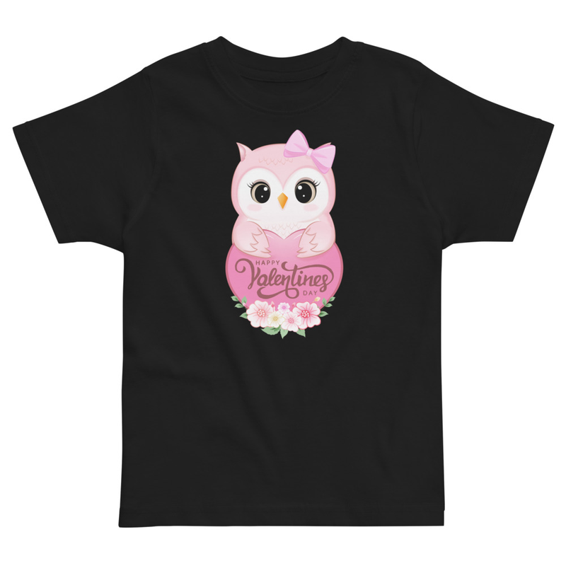 Valentine's Owl with Heart Toddler Tee