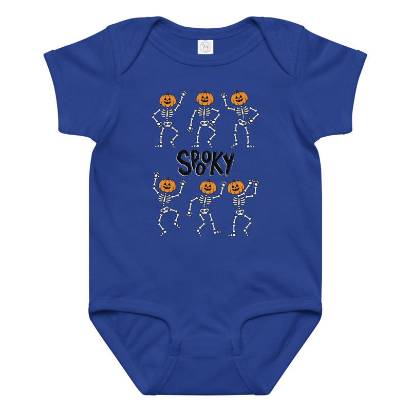 Halloween Spooky Pumpkin Head Skeletons Baby Bodysuit