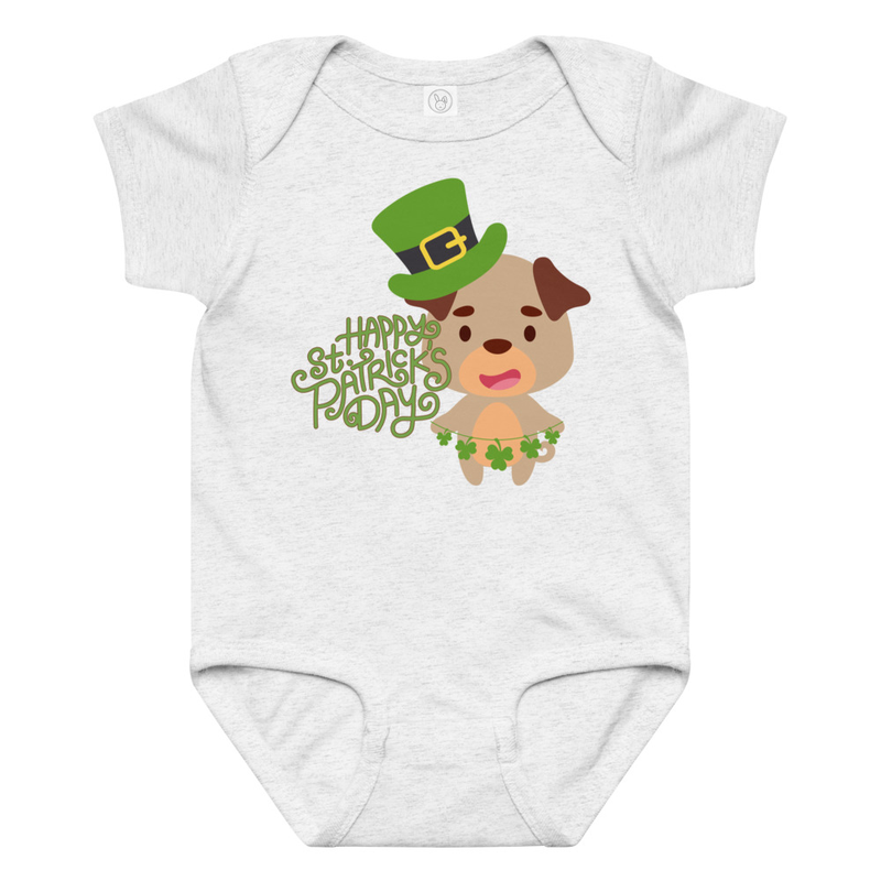 St. Patrick's Dog with Hat Baby Bodysuit