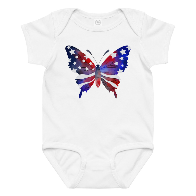 Independence Butterfly Baby Bodysuit