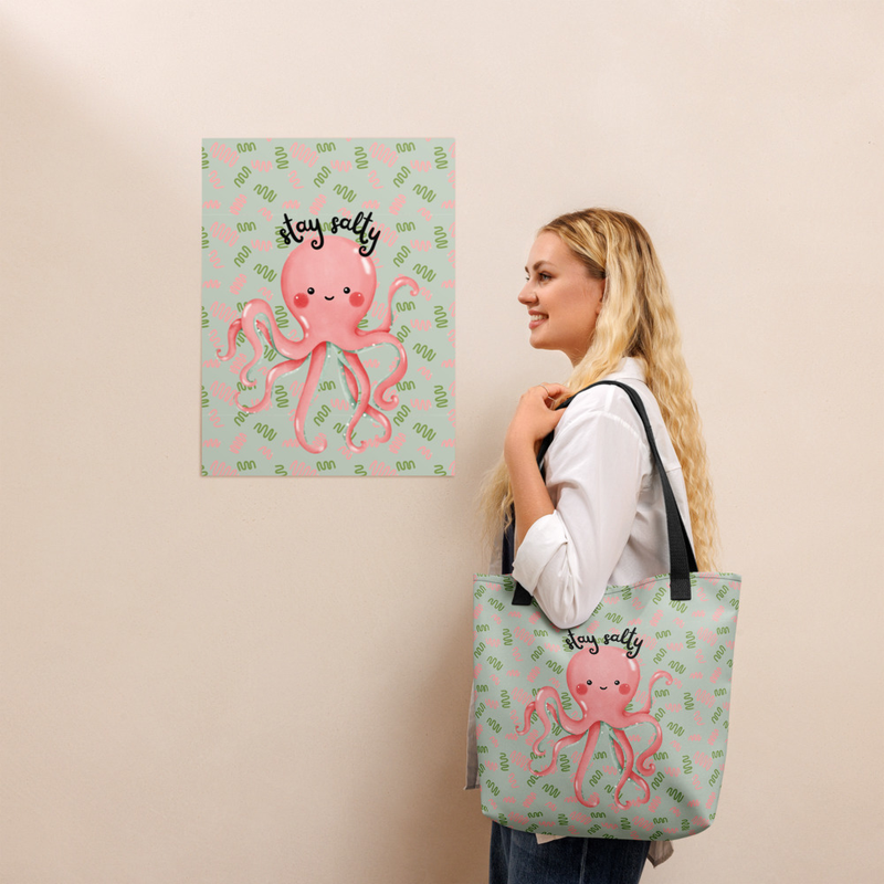 Stay Salty Octopus Tote Bag
