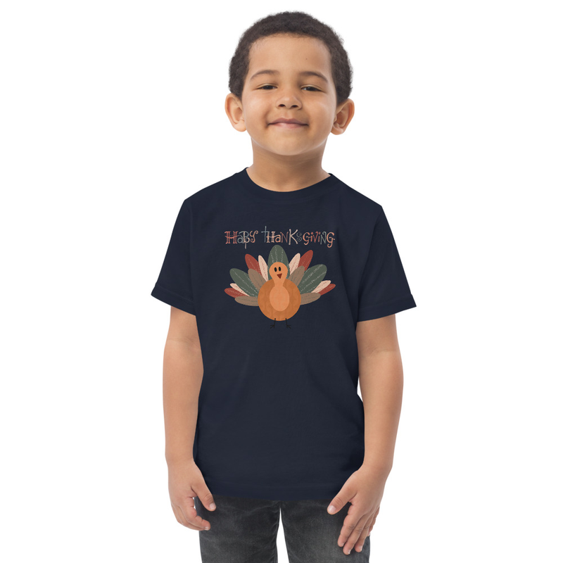 Thanksgiving Happy Thanksgiving Fall Color Turkey Toddler Tee