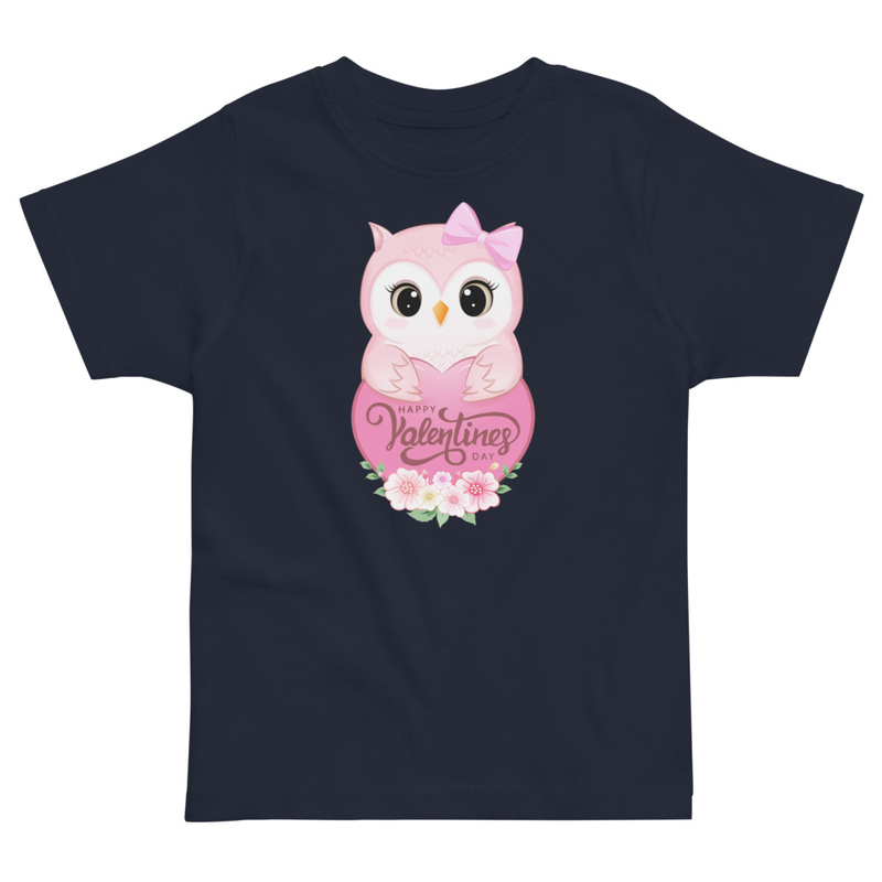 Valentine's Owl with Heart Toddler Tee