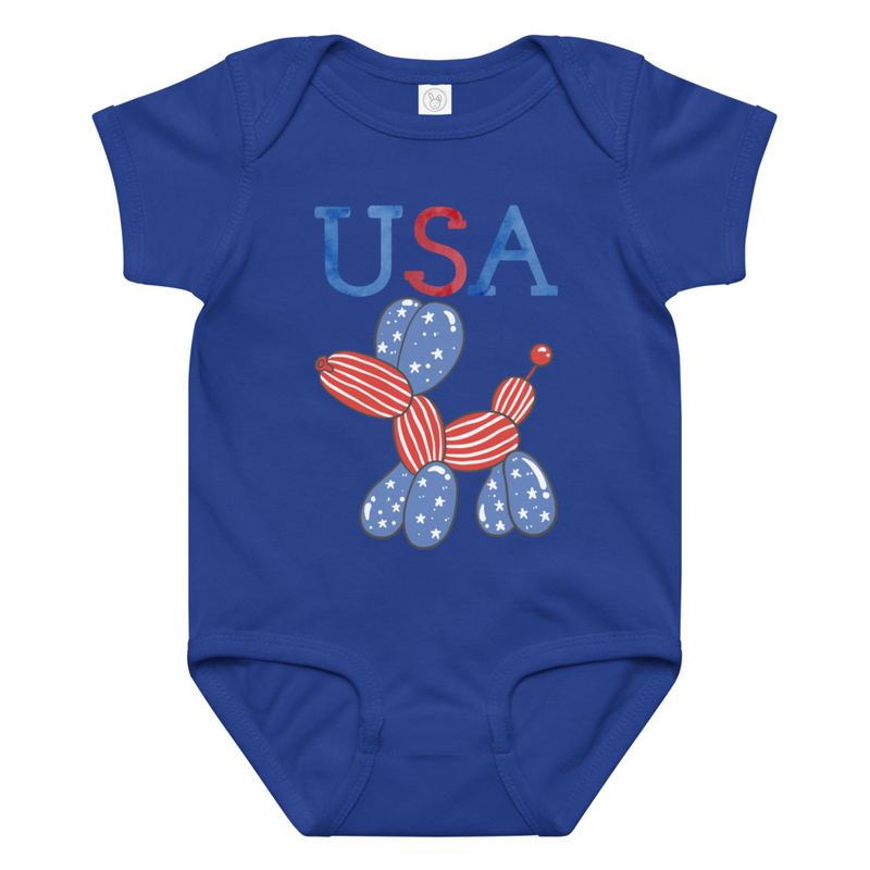 Independence USA Balloon Dog Baby Bodysuit