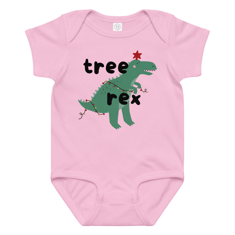 Christmas Tree Rex Baby Bodysuit