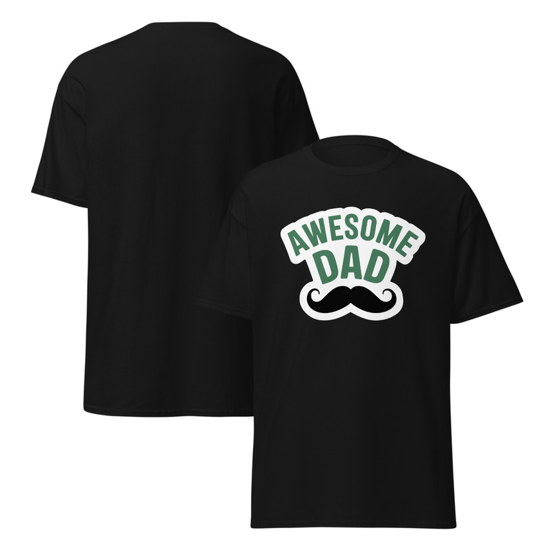Awesome Dad Mustache Adult Unisex Tee