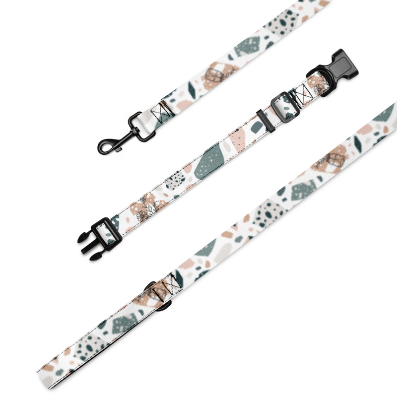 Flower Speckle Pattern Pet Collar and Leash