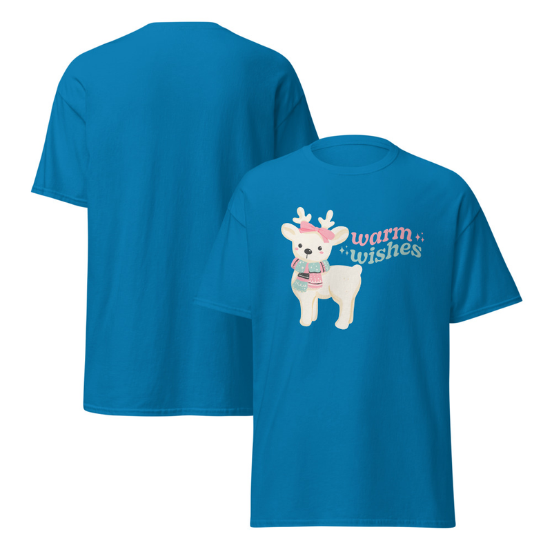 Christmas Warm Wishes Reindeer Adult Unisex Tee