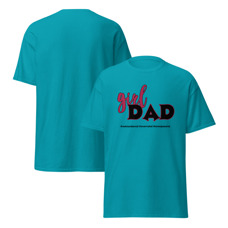 Girl Dad Outnumbered Overruled Overpowered Adult Unisex Tee