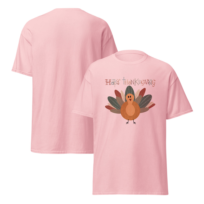 Thanksgiving Happy Thanksgiving Fall Color Turkey Adult Unisex Tee