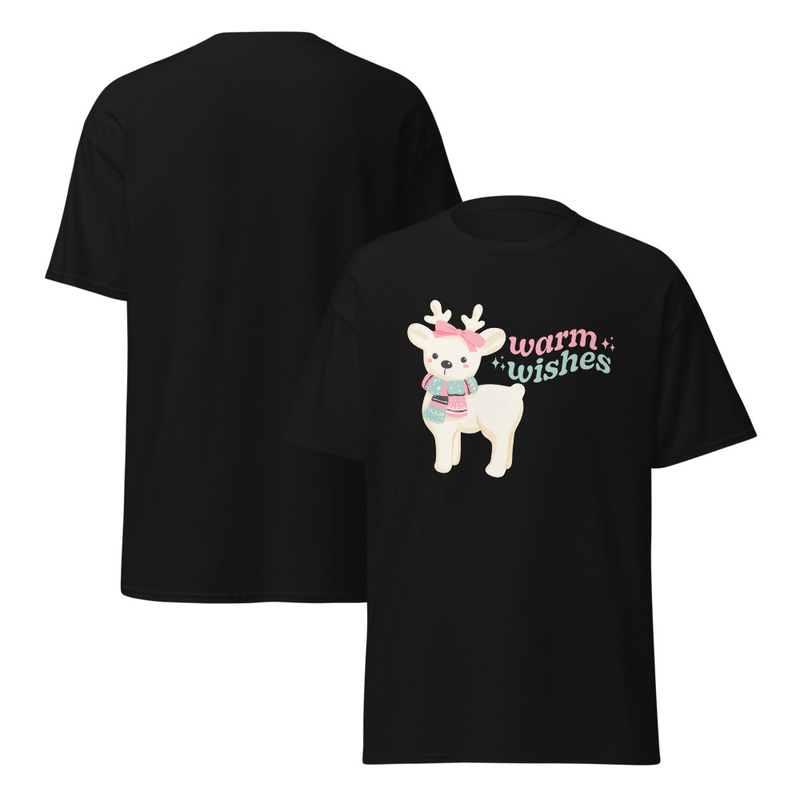 Christmas Warm Wishes Reindeer Adult Unisex Tee
