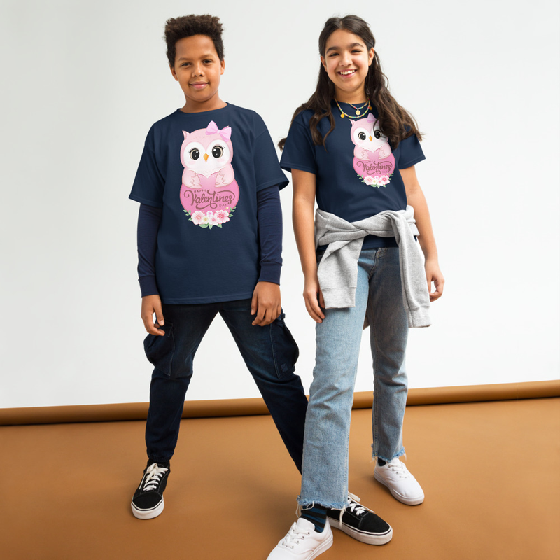 Valentine's Owl with Heart Youth Tee