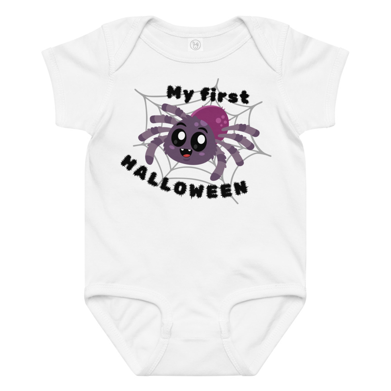 My First Halloween Spider on a Web Baby Bodysuit