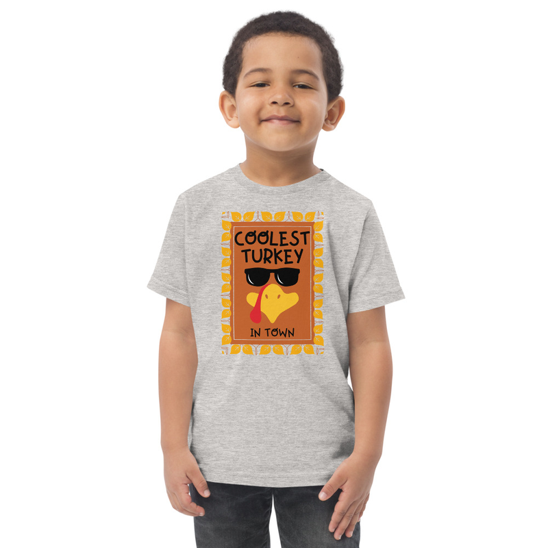 Thanksgiving Coolest Turkey in Town Toddler Tee