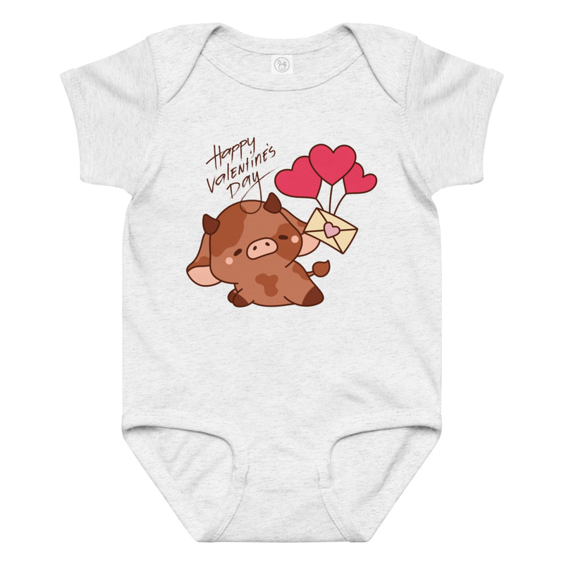 Valentine's Cow with Love Letter Baby Bodysuit