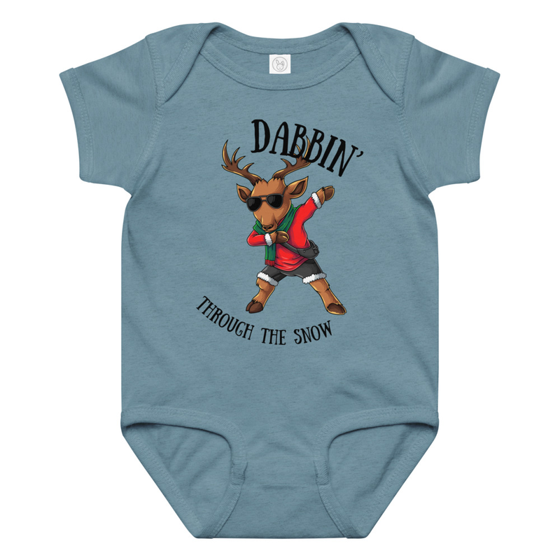 Christmas Dabbin' Through the Snow Baby Bodysuit