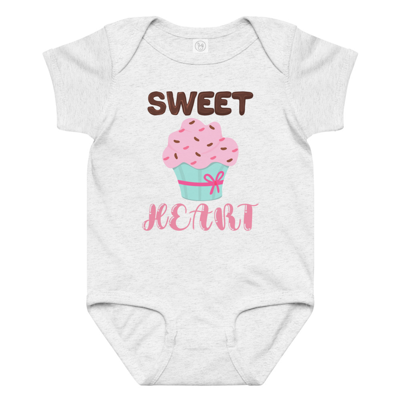 Valentine's Sweet Heart Cupcake Baby Bodysuit