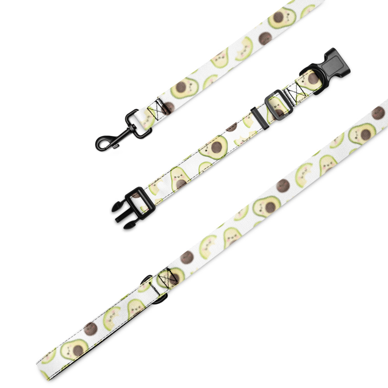 Avacado Print Pet Collar and Leash