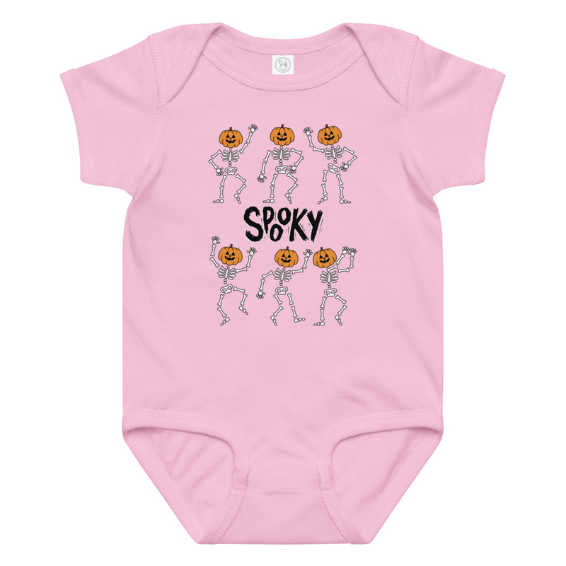 Halloween Spooky Pumpkin Head Skeletons Baby Bodysuit